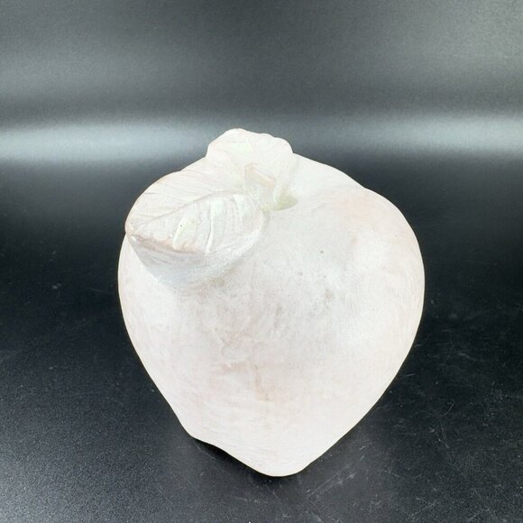 1997 Isabel Bloom Light Pink Apple Pottery Heavy Figurine Paperweight Signed - Picture 10 of 11